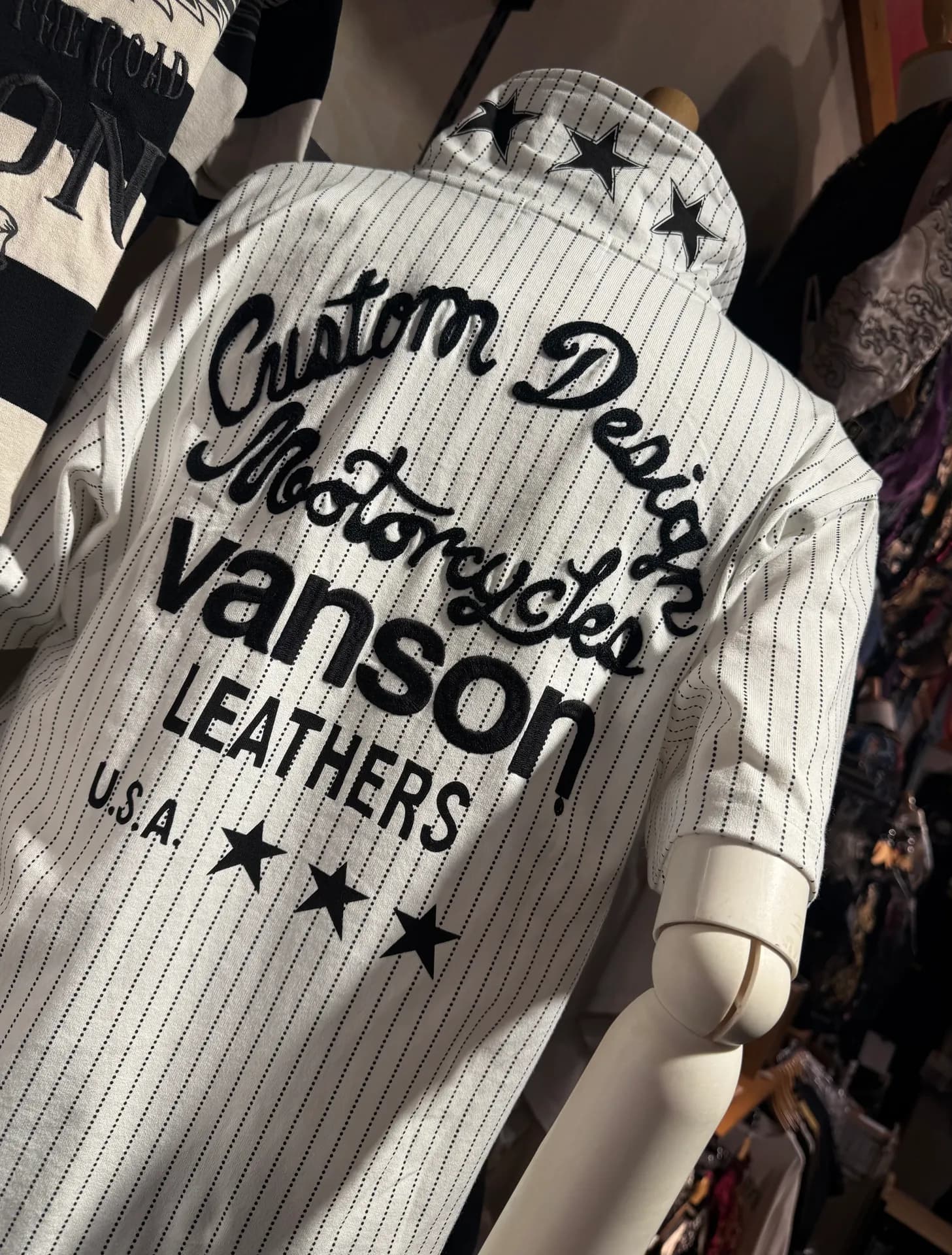VANSON ストライプポロ