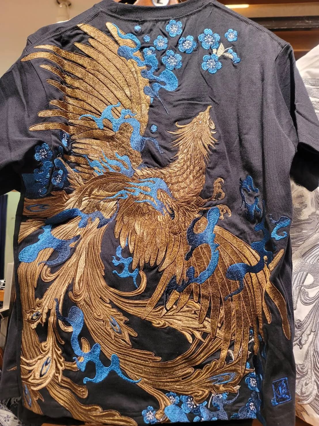 【絡繰魂・頂】別注蒼炎鳳凰刺繍Tシャツ