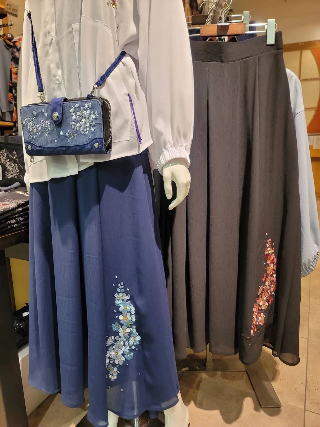 【雅結】桜刺繍楊柳スカート
