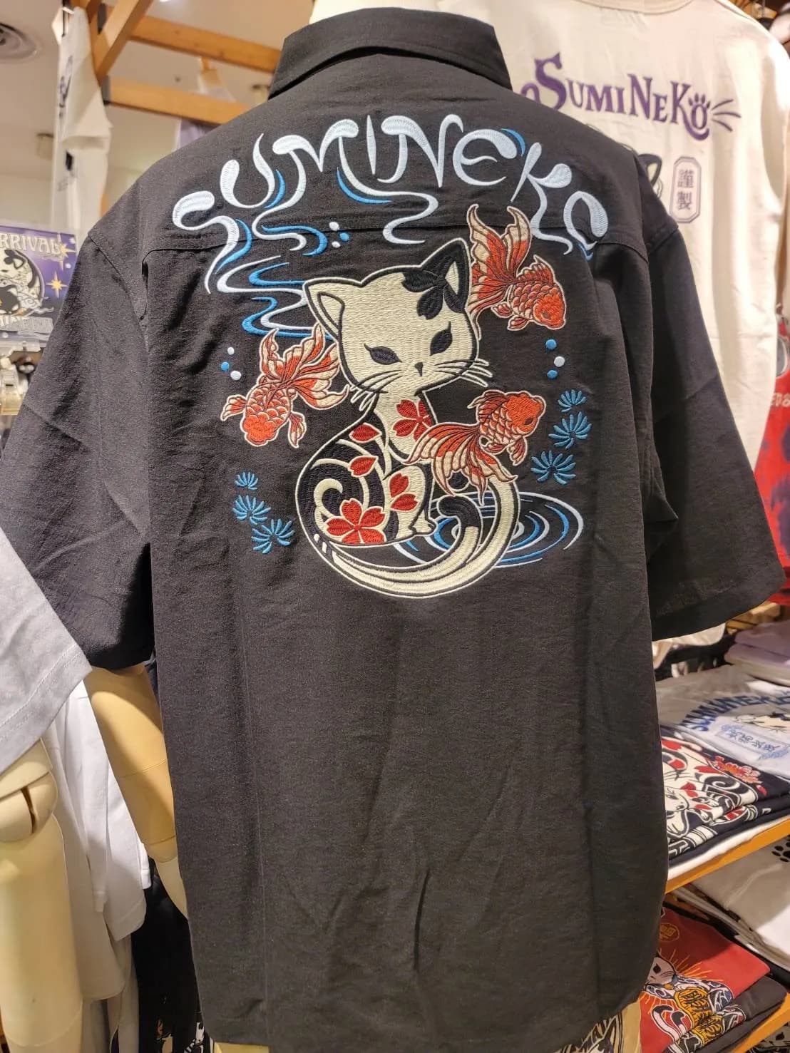 【SUMINEKO】金魚ネコビッグシャツ