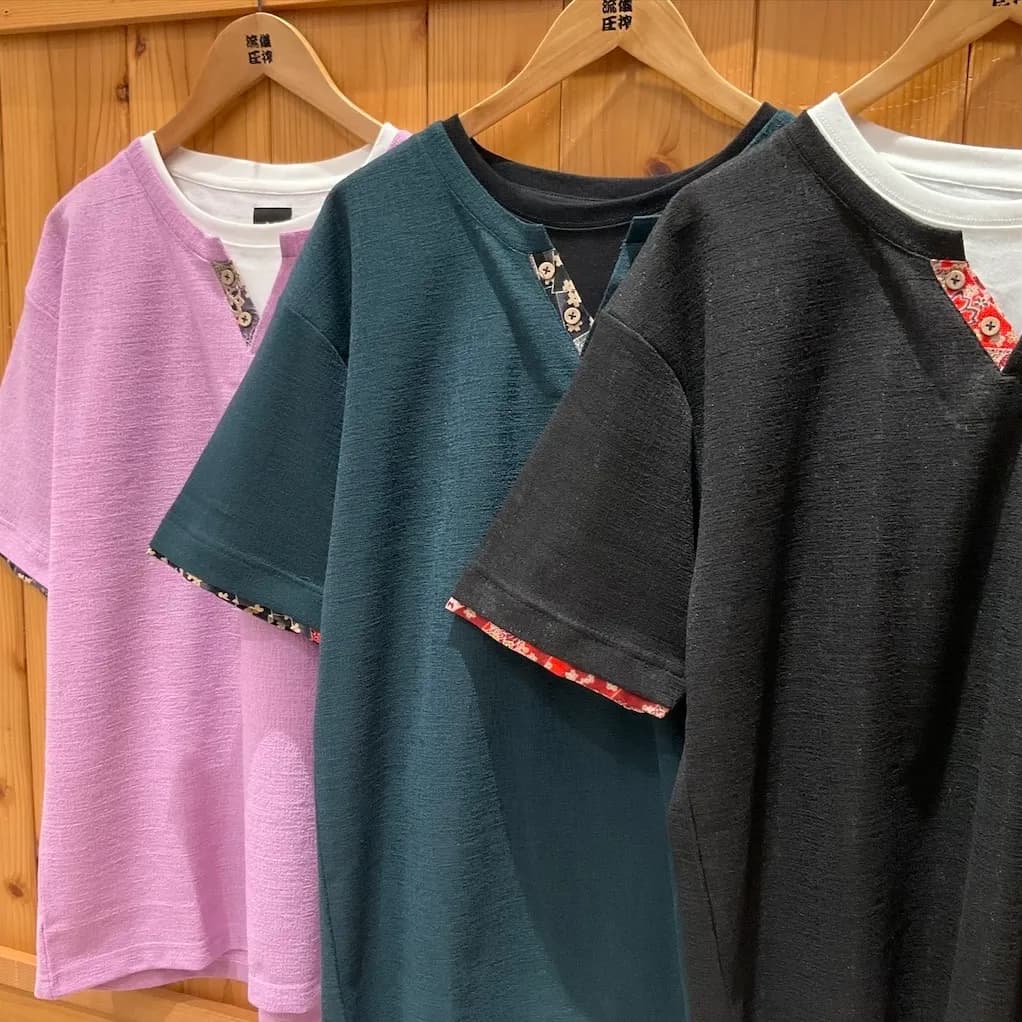 【雅結】和生地切替Tシャツ