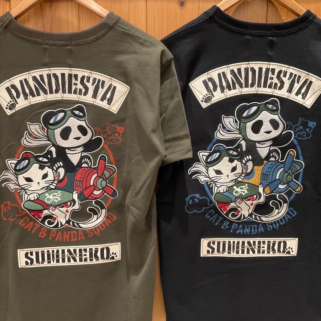 【SUMINEKO×PANDIESTA JAPAN】“スミネコとパンダ“ミリタリーTシャツ