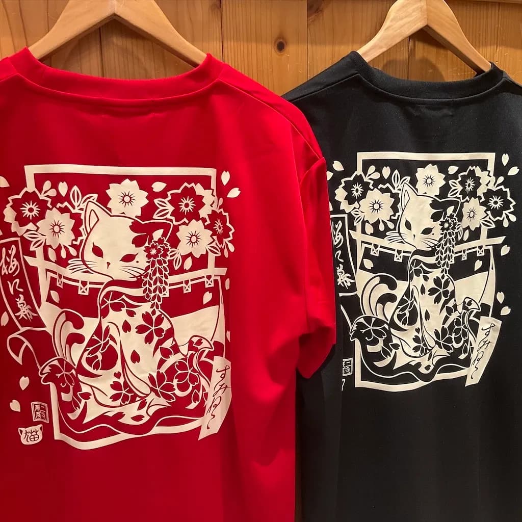 【SUMINEKO】“花魁猫“ドライTシャツ