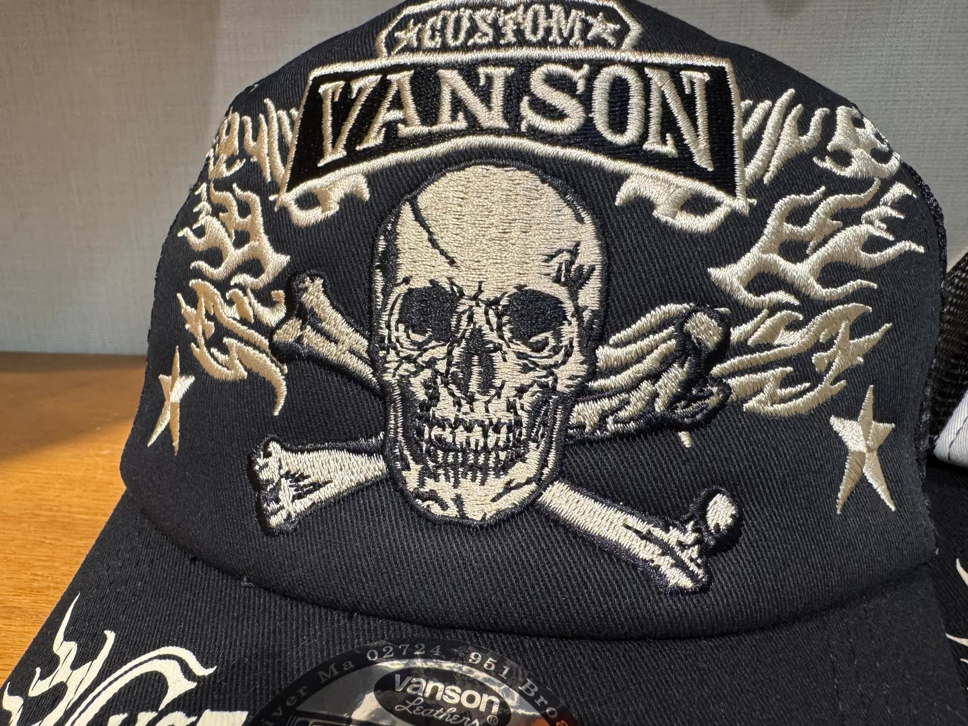 【VANSON】スカル メッシュキャップ
