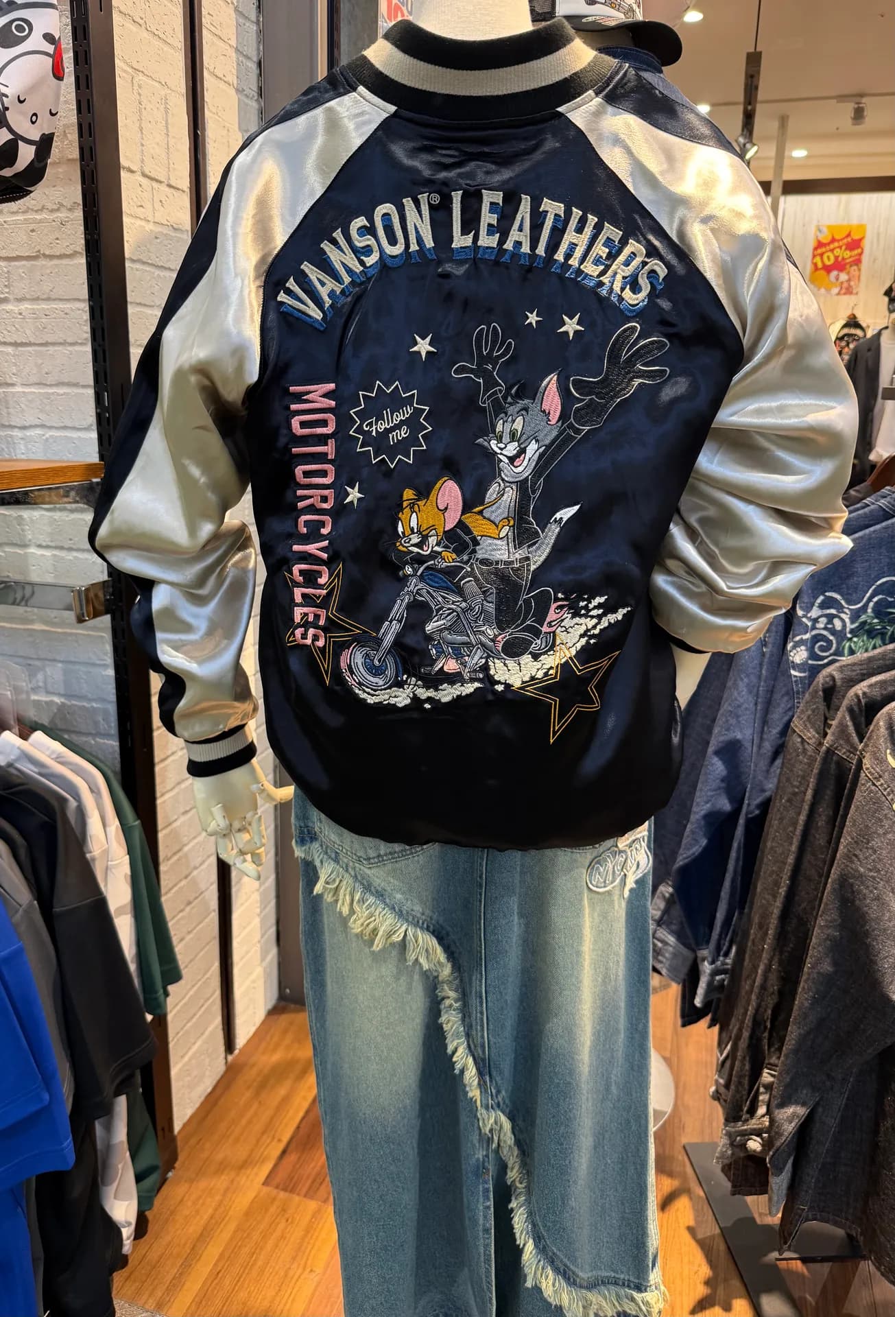 【VANSON】TOM and JERRY  リバーシブルスカジャン