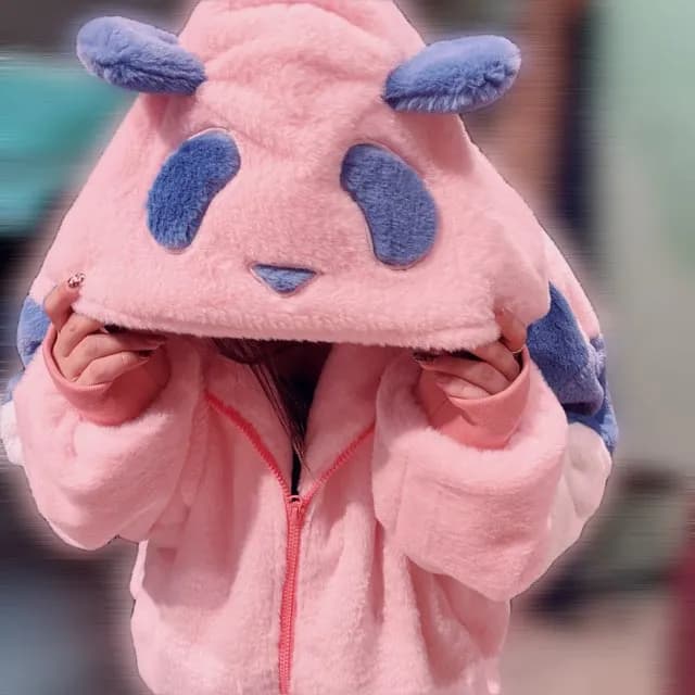【PANDIESTA JAPAN】逆さパンダ切替フェイクファーパーカー