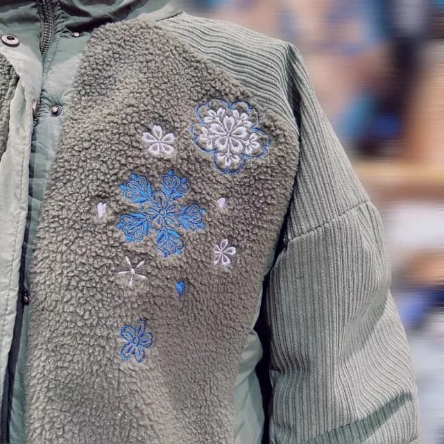 【雅結】桜刺繍切替ロングアウター