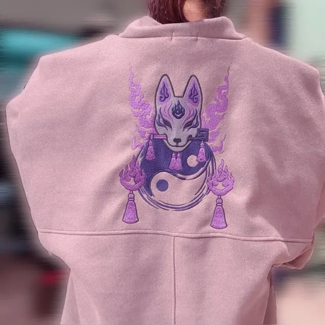 【雅結-EN-】狐面刺繍羽織コート