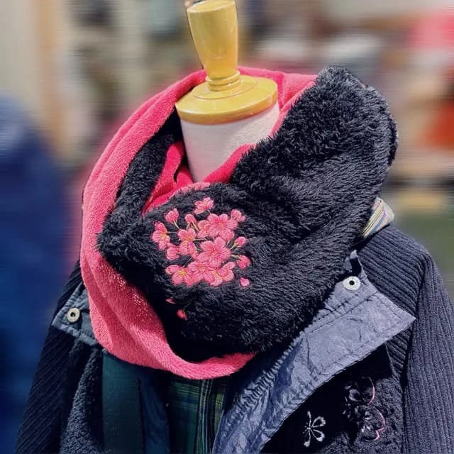 【雅結】桜刺繍スヌード