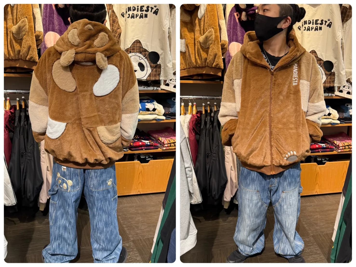 【パンディエスタ】逆さパンダ ファーパーカー