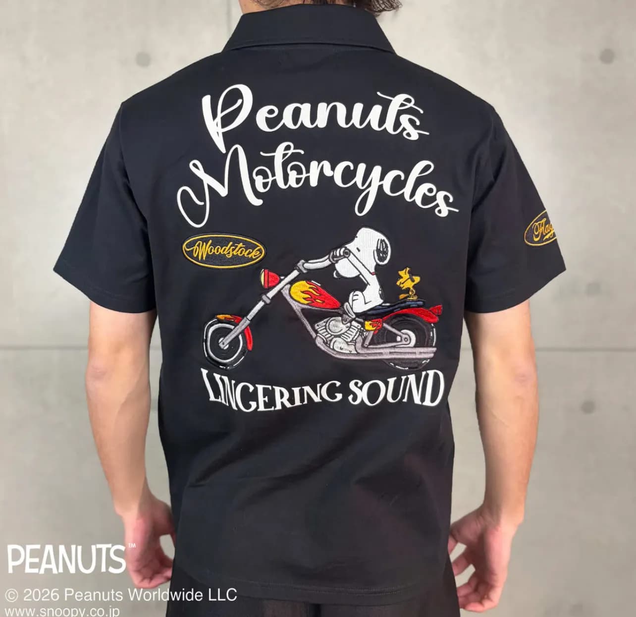 【FLAGSTAFF×PEANUTS】 SNOOPY MOTORCYCLE POLO Shirt