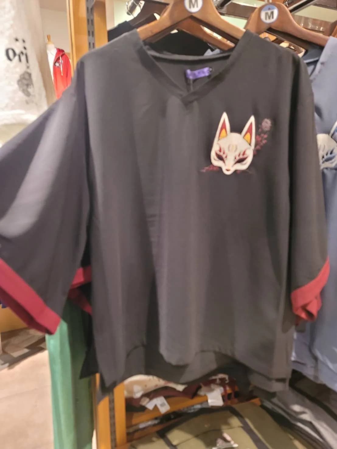 【雅結-EN-】狐面キモノ袖Tシャツ