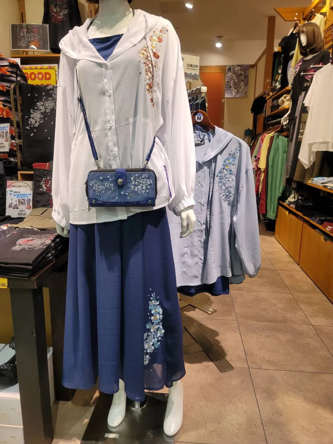 【雅結】桜刺繍楊柳パーカー